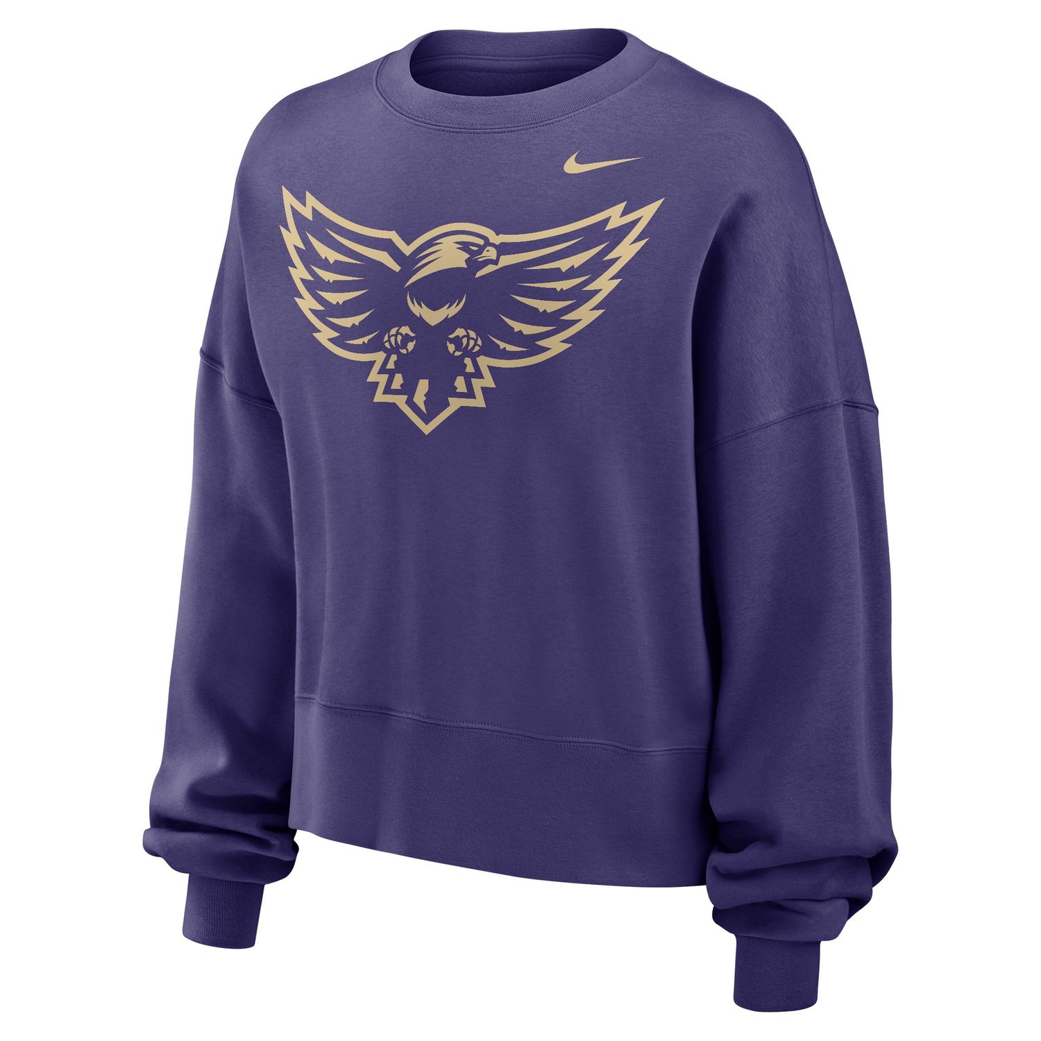 Nike Womens Phoenix Fleece Cropped Crew, Size: XS, Colour: Orchid