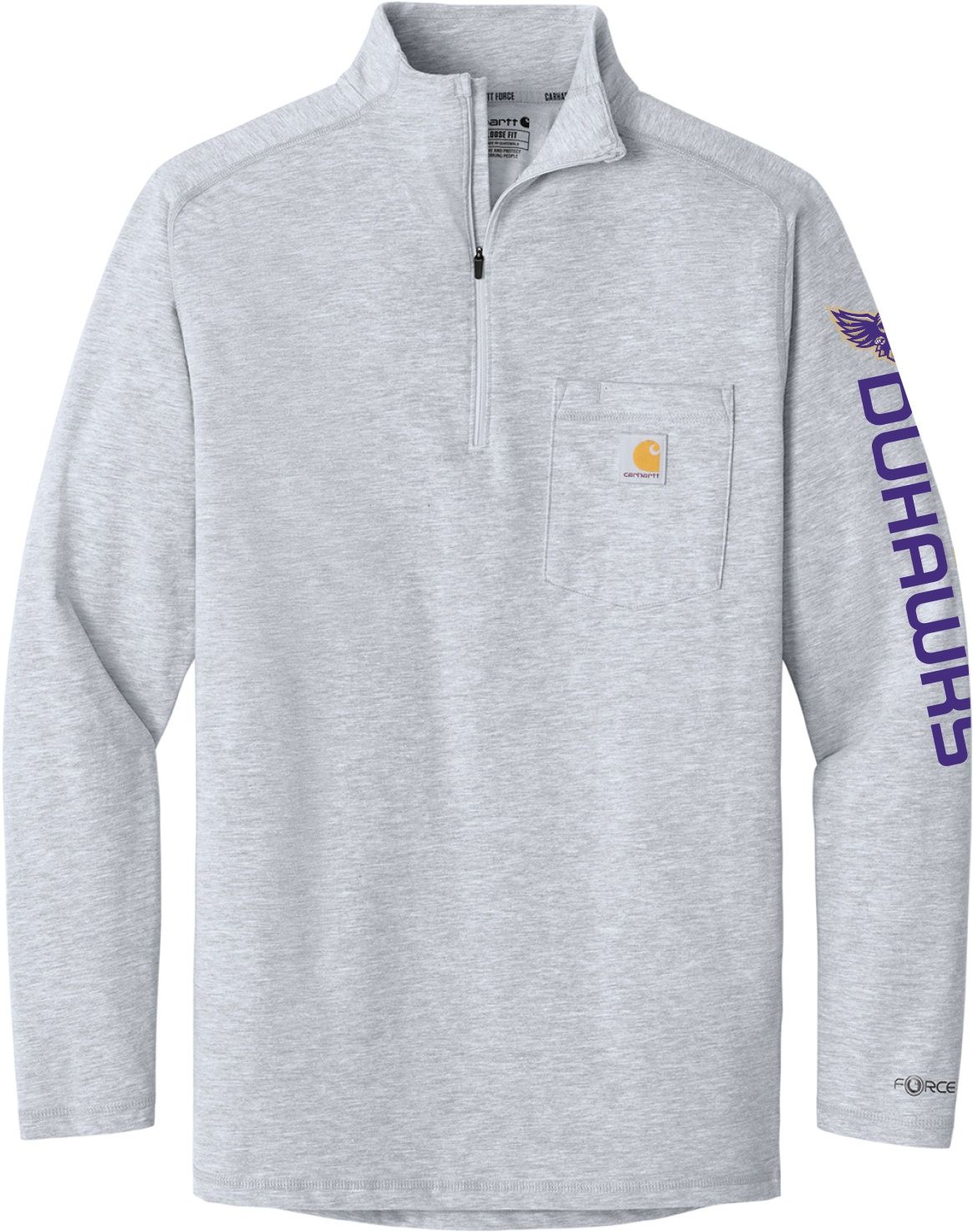 Carhartt Force 1/4 zip LS Tee, Size: Sm