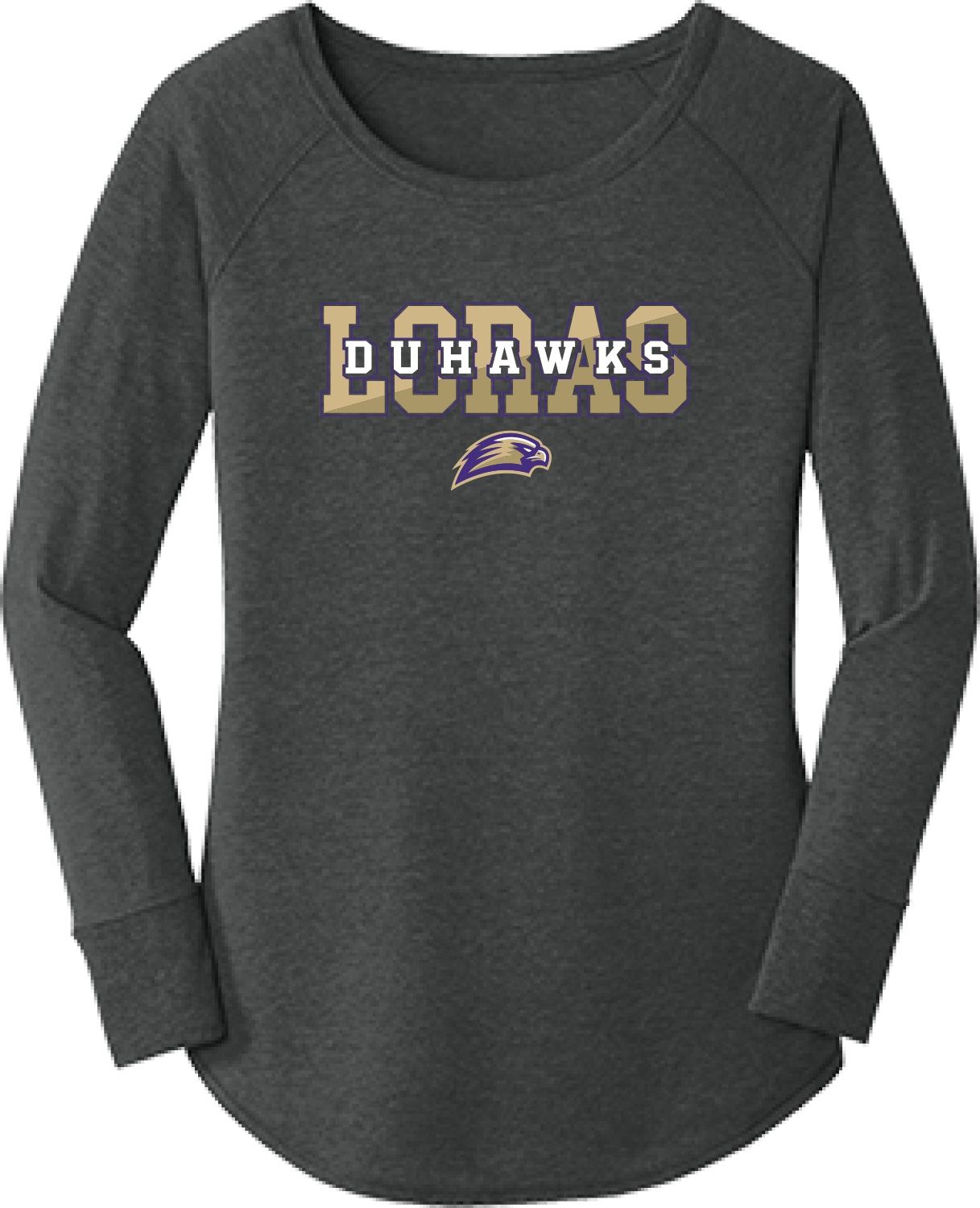 Tri Blend Long sleeve Scoop Neck, Size: XS