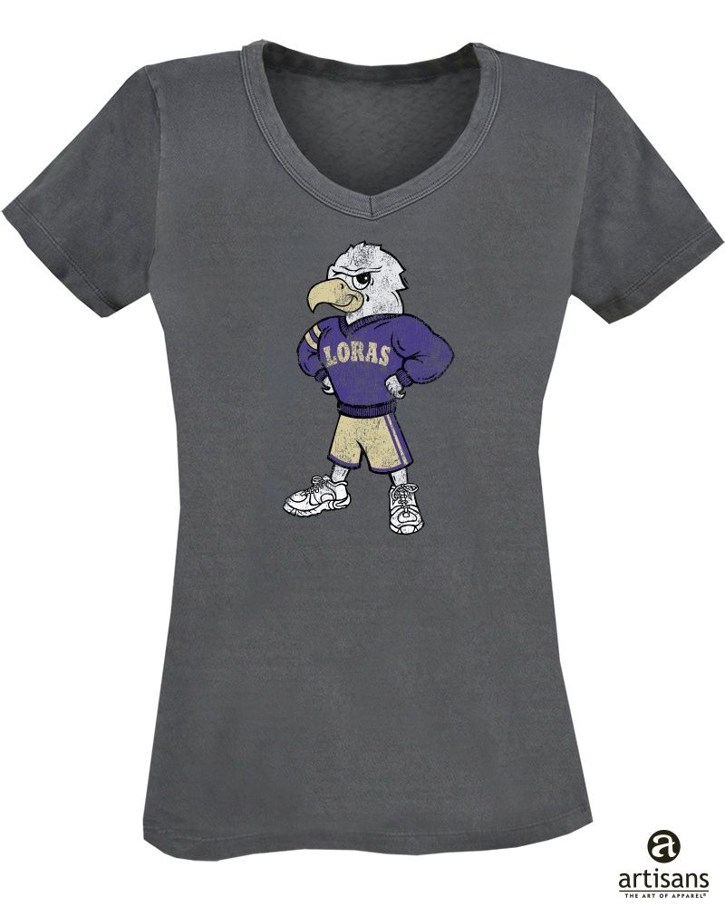 Ladies S/s Garment Dyed V-Neck, Size: XS