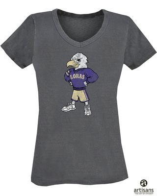 Ladies S/s Garment Dyed V-Neck