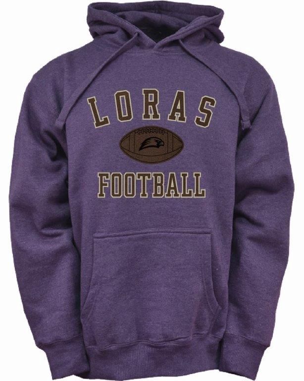 Heavyweight Loras Football Fleece, Colour: Heather Purple, Size: XS, Variety: Hoodie