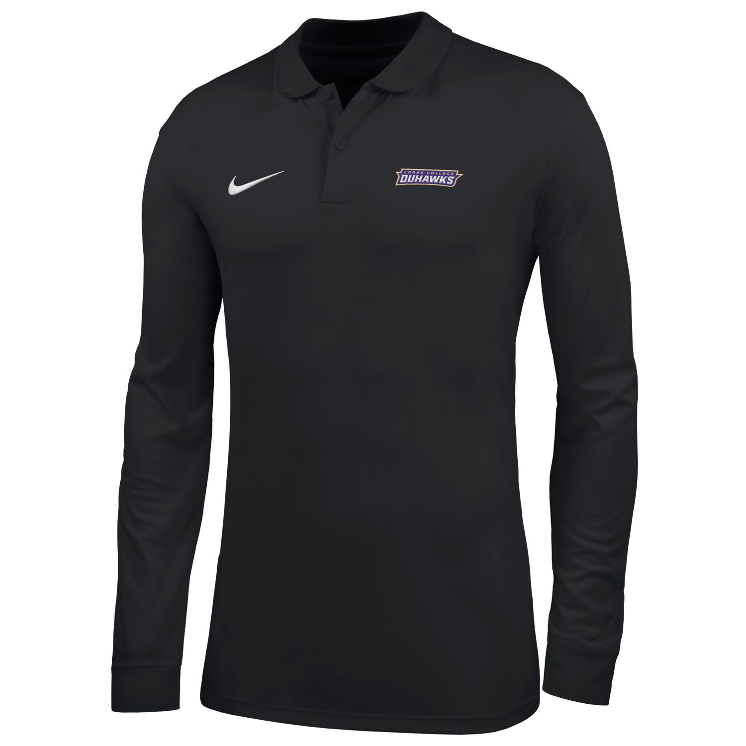 Nike Men's Dri-Fit Victory Solid LS Polo, Colour: Black, Size: Sm