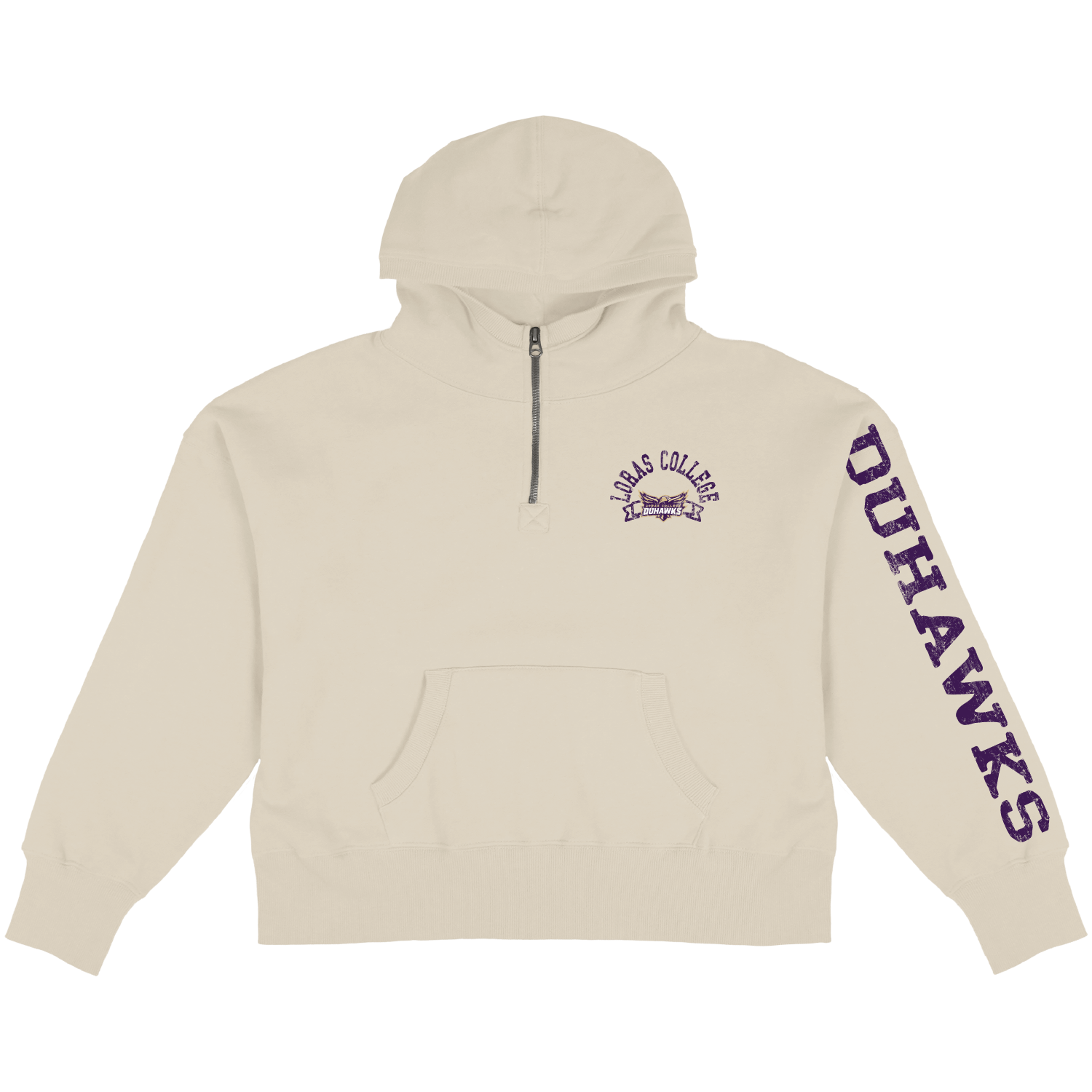 Sanded Fleece 1/4 zip Hood, Size: Sm