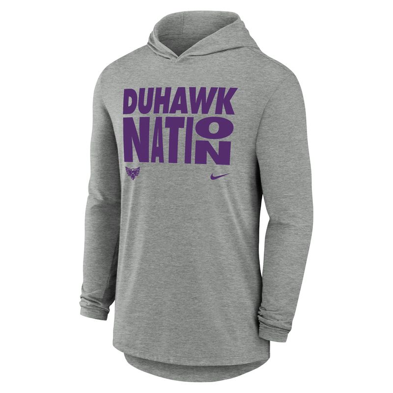 Nike Dri-FIT Cotton LS Hoodie Tee - Duhawk Nation