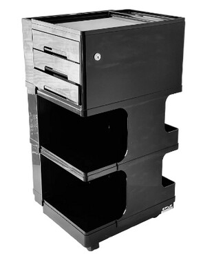1960s Stile Neolt Black Rolling Cart - Italy - SALE