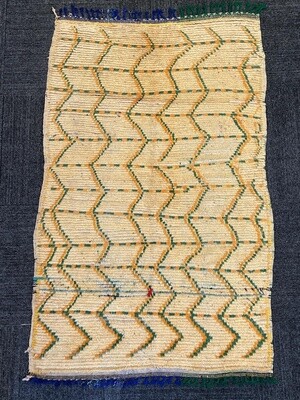 Moroccan Azilal Apricot/Green Zig Zag 3.9&#39; x 6.3&#39;