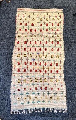 Moroccan Azilal rug Red squares &amp; Crosses 4.3&#39; x 9&#39;