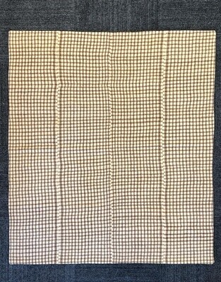 Turkish Kilim of Vintage Plaid Felted Wool 4.11&#39;x 5.8&#39;