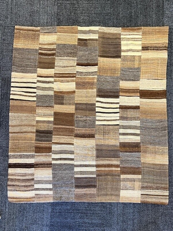 Turkish Kilim - brown vintage wool 5.1&#39; x 6.8&#39;