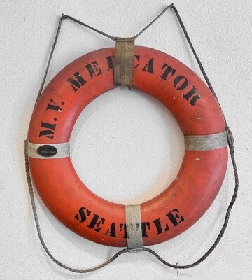 Vintage Life Ring Made by Atlantic Mfg. Brooklyn, Ny for the 1920s M/V Mercator Seattle, WA