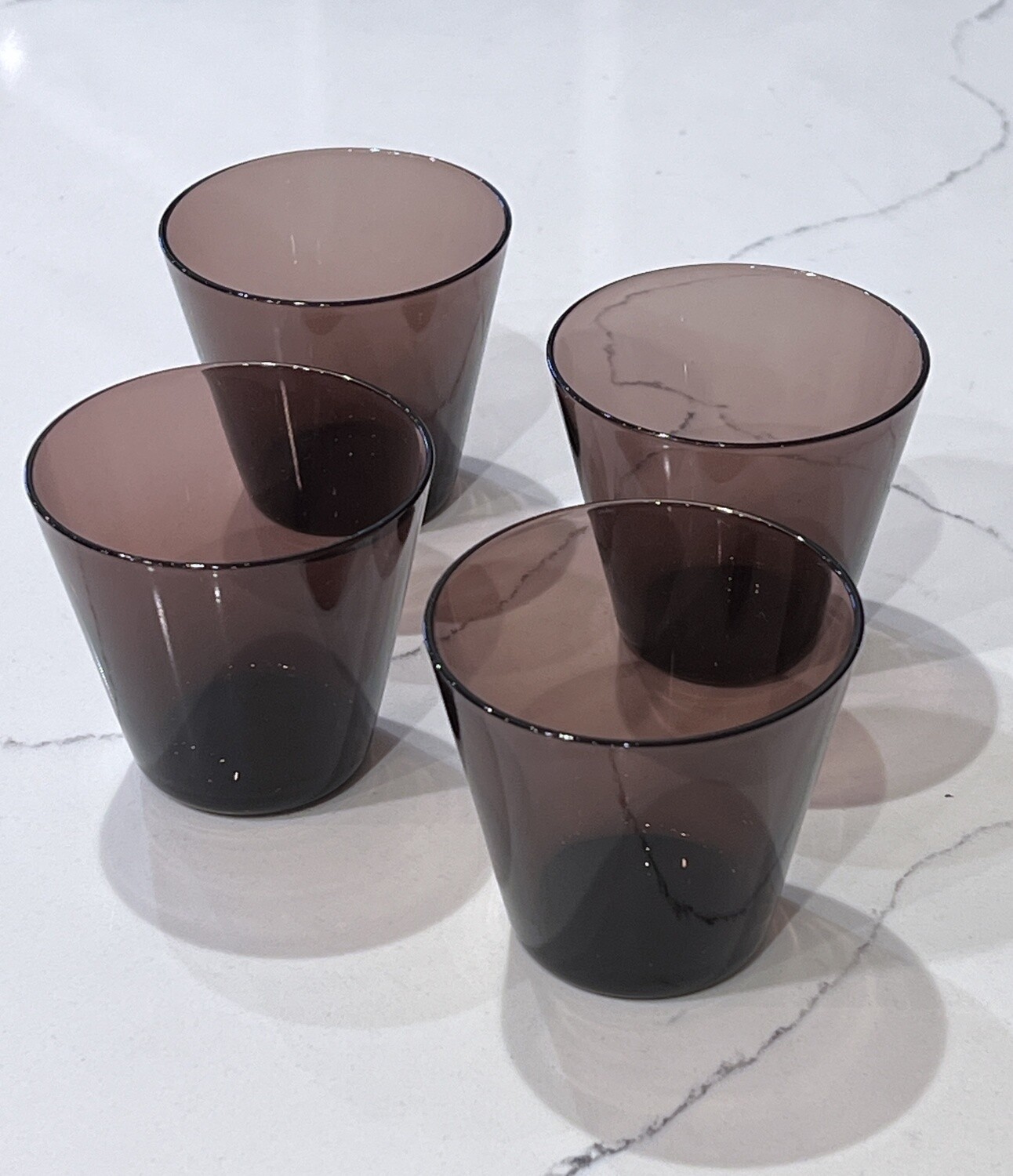 4 purple Kaj Franck Thin Edge &#39;Kimara&#39; Glasses 1960s for Nuutajärvi - Finland