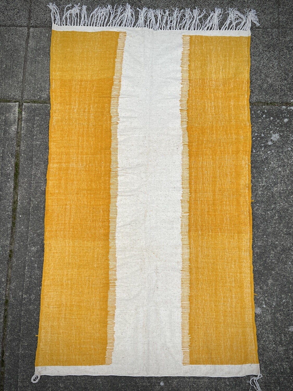 5x8 Moroccan Flat Weave Rug Marigold &amp; White