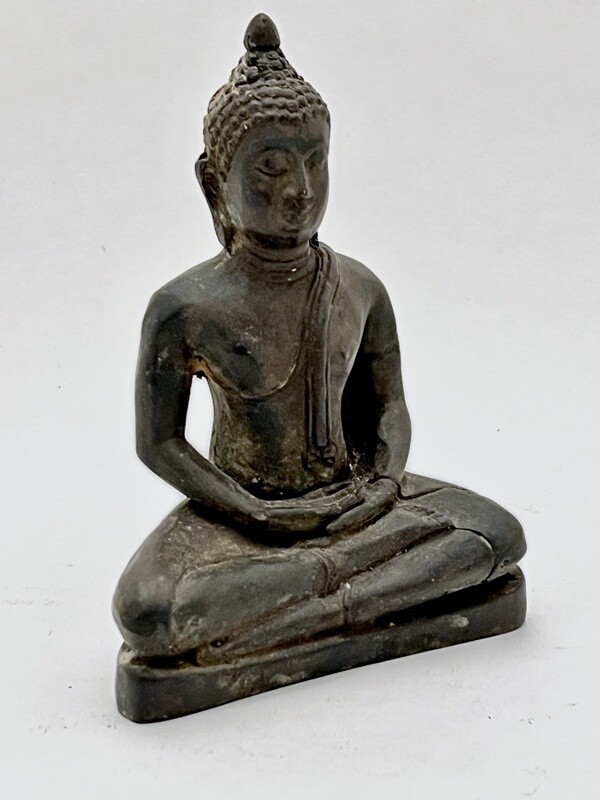 Antique  19th century Bronze  Seated Buddha - Thailand