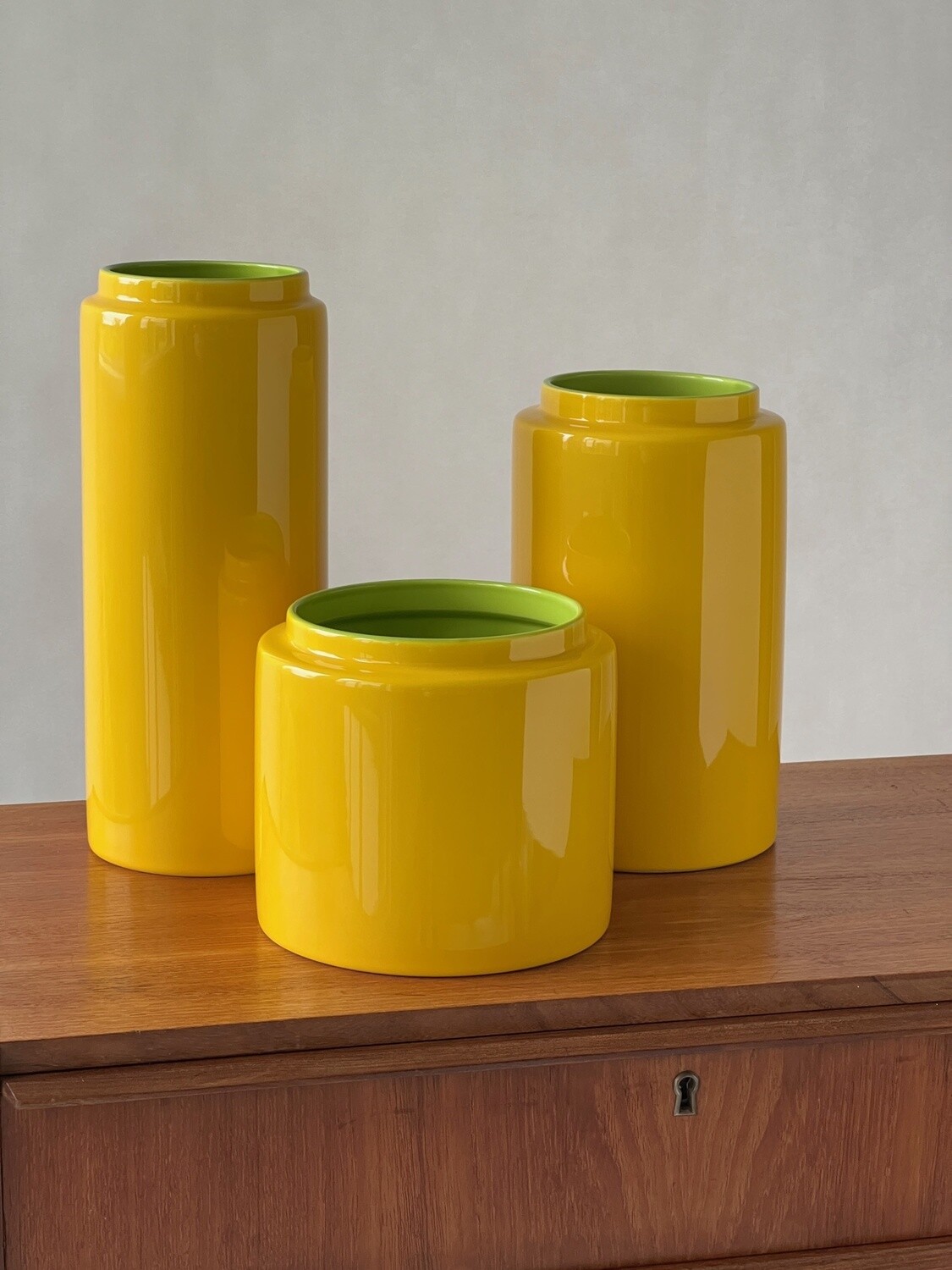 Middle Kingdom Agnes Porcelain Vases in Glossy Yellow Tall