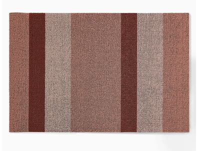 Chilewich bold stripe shag mat 26x36 - Peach
