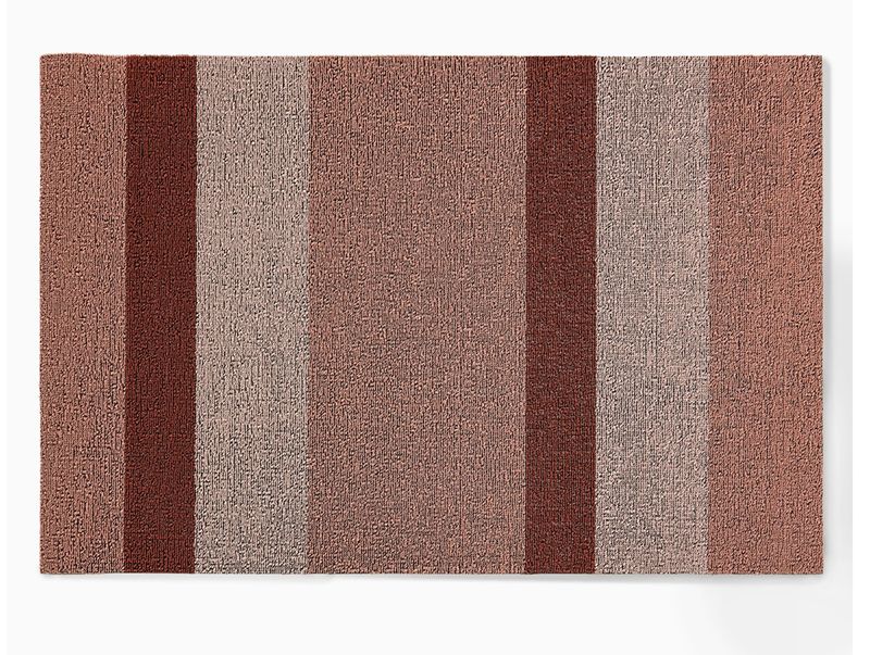 Chilewich bold stripe shag mat 26x36 - Peach