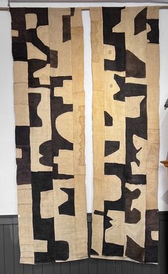 Early 1900s African Kuba Cloth 2 panels