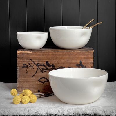 Carola Zee - Middle Kingdom Bisque Thumb Print Porcelain Bowl - Large