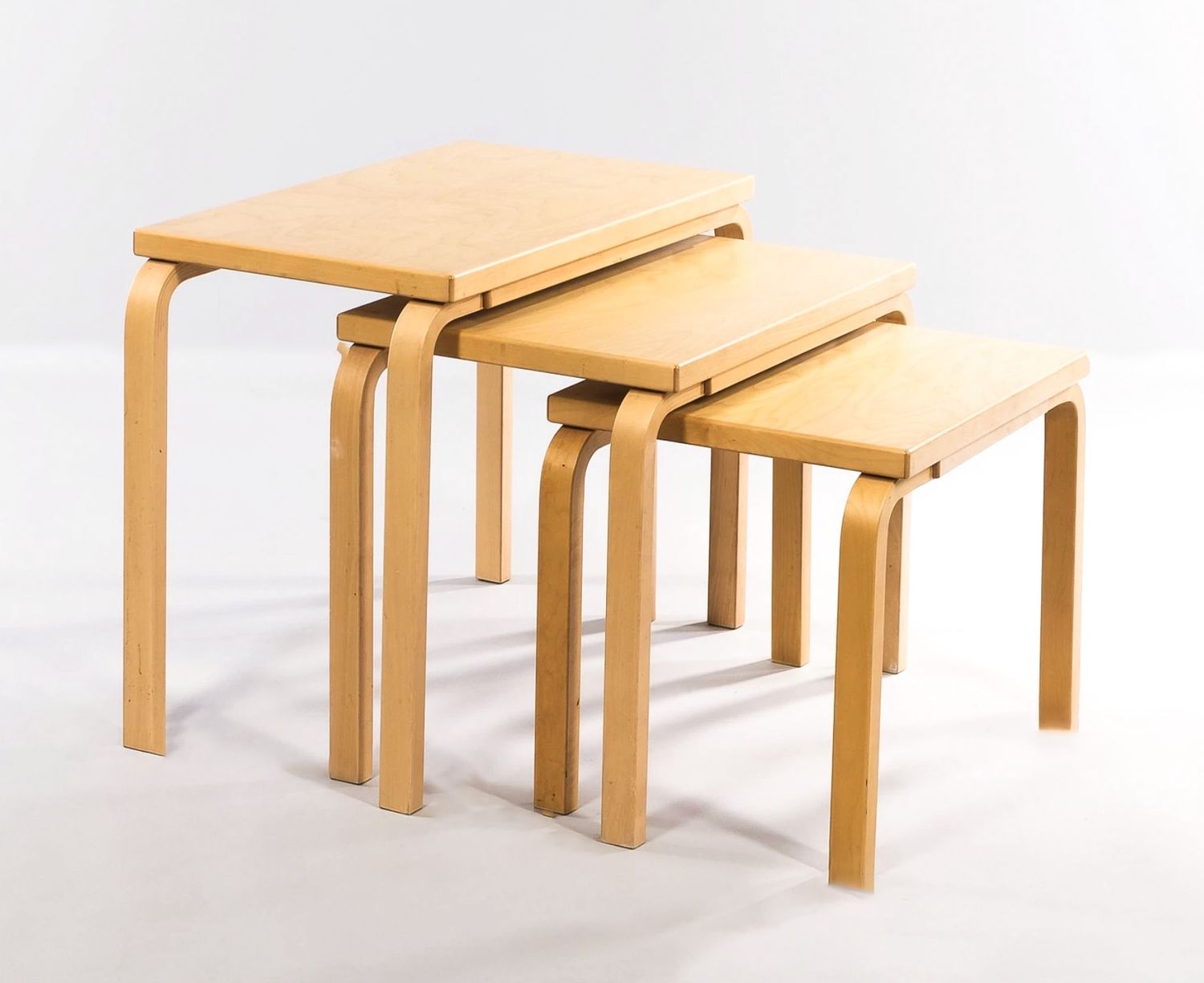 Set of 3 Alvar Aalto Model 88 Nesting Tables by Artek - Finland