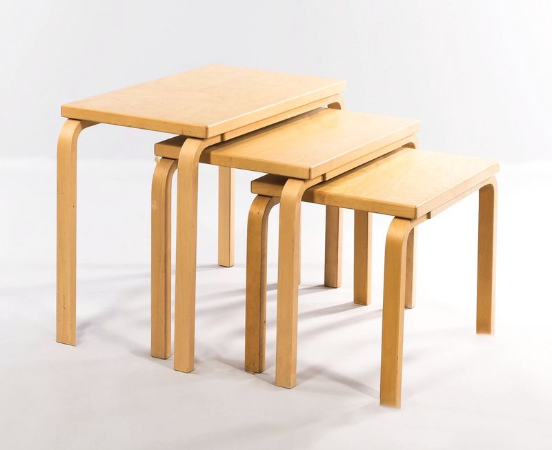 Set of 3 Alvar Aalto Model 88 Nesting Tables by Artek - Finland