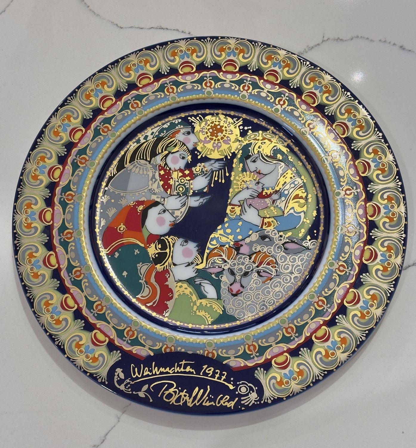 11.25&quot; ROSENTHAL 1977 Bjorn Wiinblad Christmas Plate - Germany