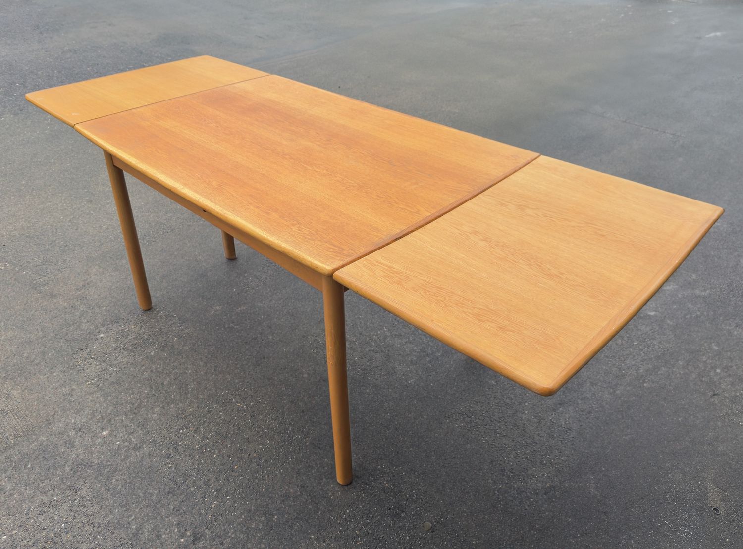 Danish teak draw leaf dining table