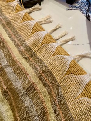 Hand woven silk throw 36&quot; x 79&quot;