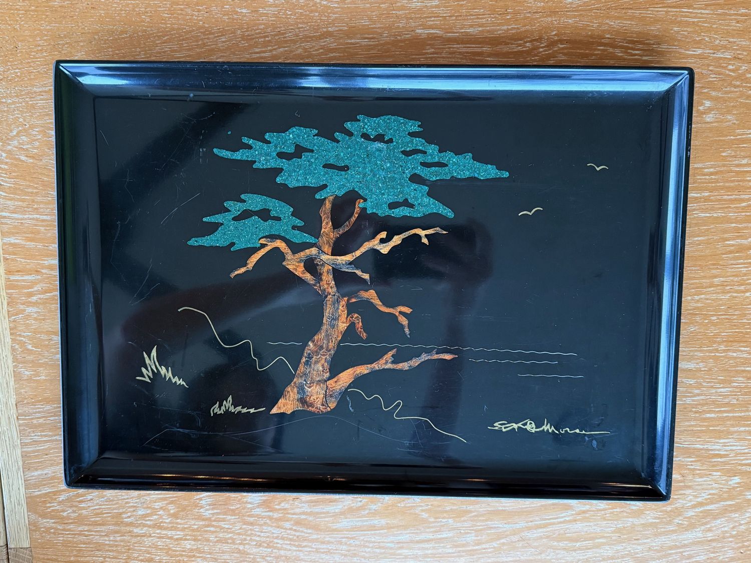 Couroc Monterey California Inlaid Tray Cypress Tree Tray