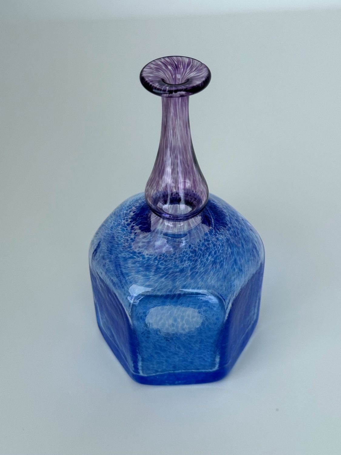 Vintage Kosta Boda Antika bottle by Bertil Vallien blue and purple