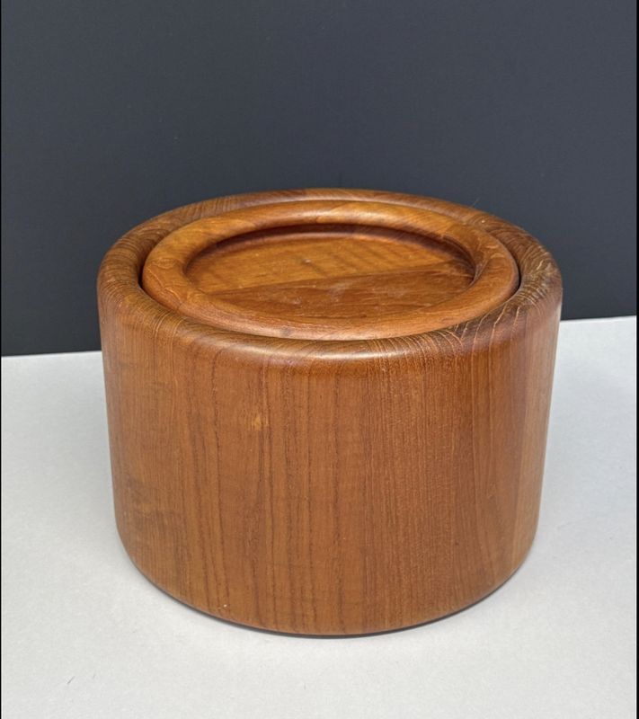 Mid Century Nissen Wood Ice Bucket - Danish