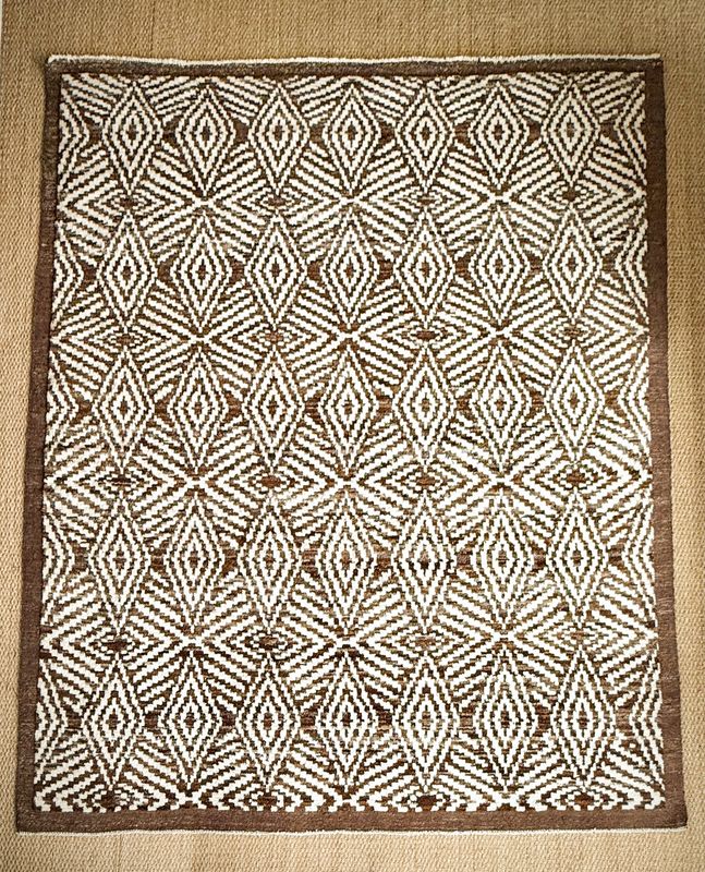 Beni style rug in Brown &amp; Creme by Art Resources 8&#39;4&quot; x 9&#39;9&quot; - Pakistan