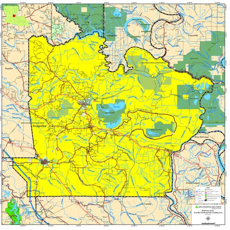 AVOYELLES PARISH MAP