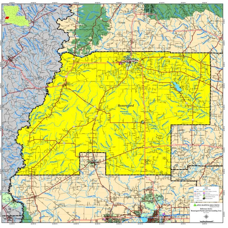 BEAUREGARD PARISH MAP