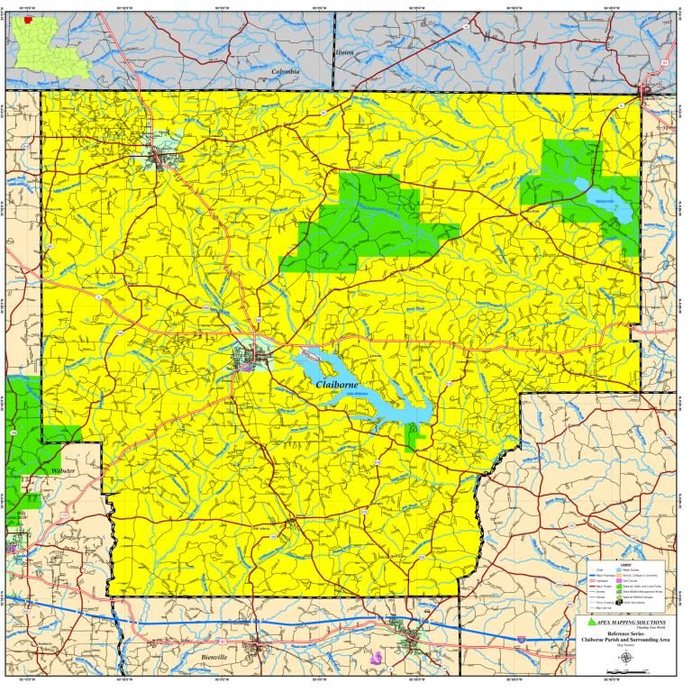 CLAIBORNE PARISH MAP