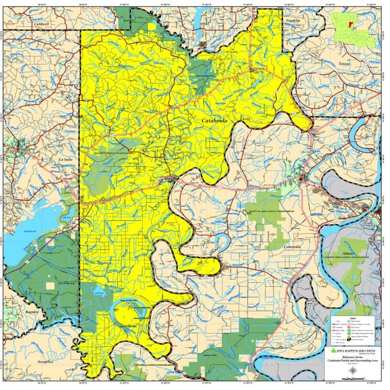 CATAHOULA PARISH MAP