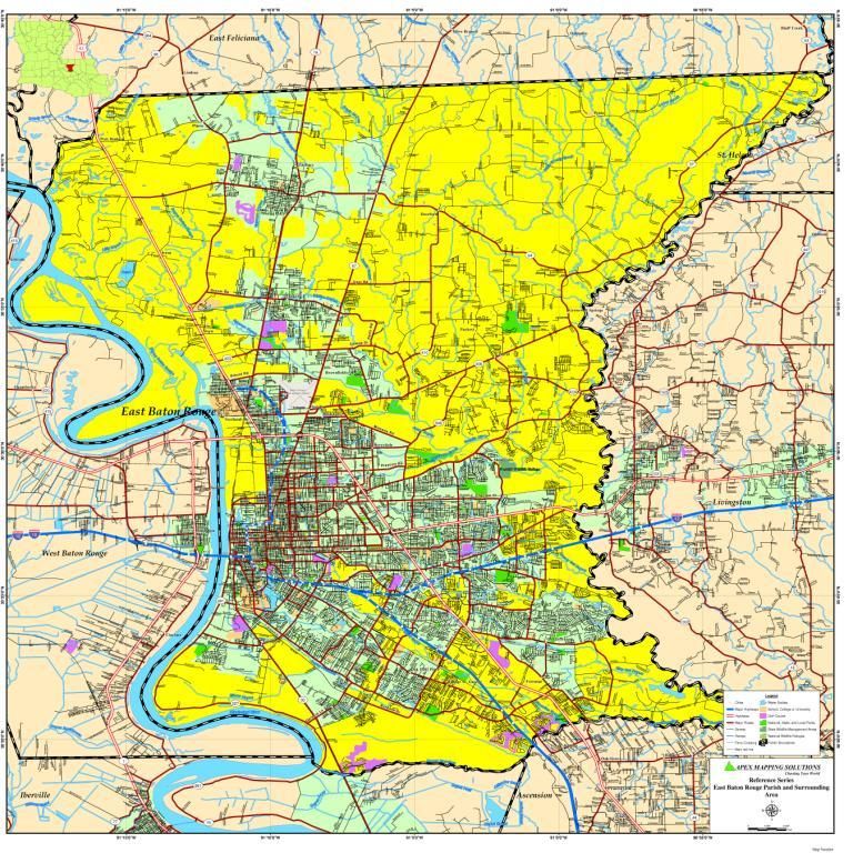 EAST BATON ROUGE PARISH MAP