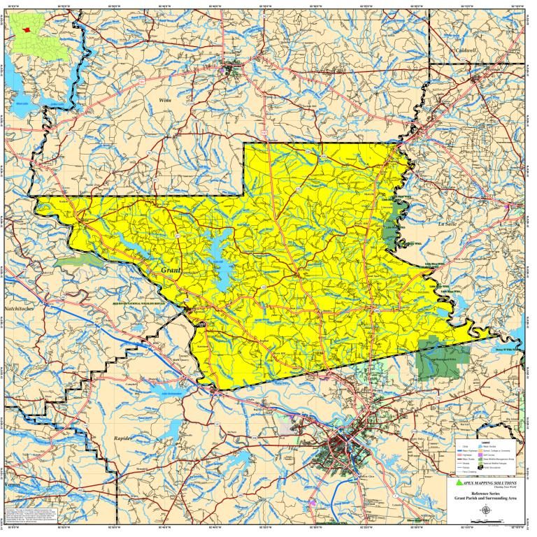 GRANT PARISH MAP