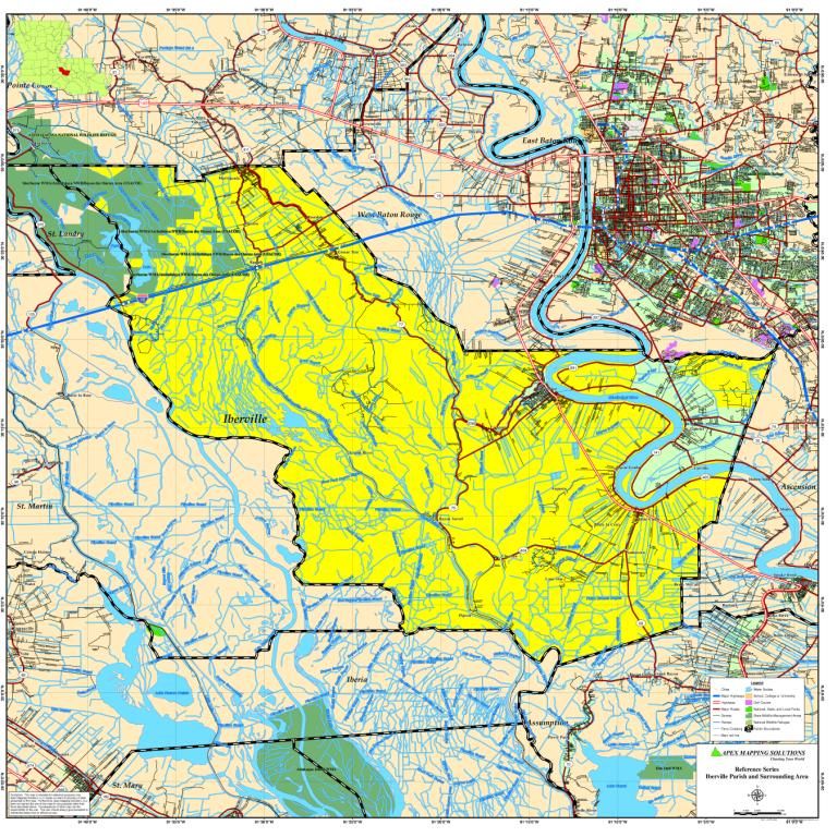 IBERVILLE PARISH MAP
