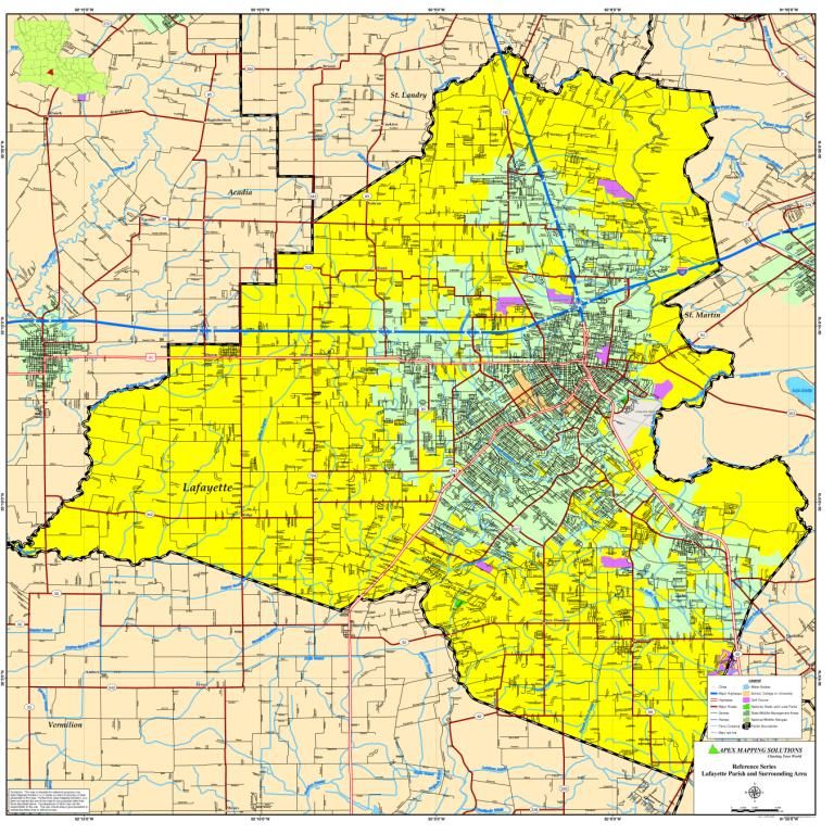 LAFAYETTE PARISH MAP