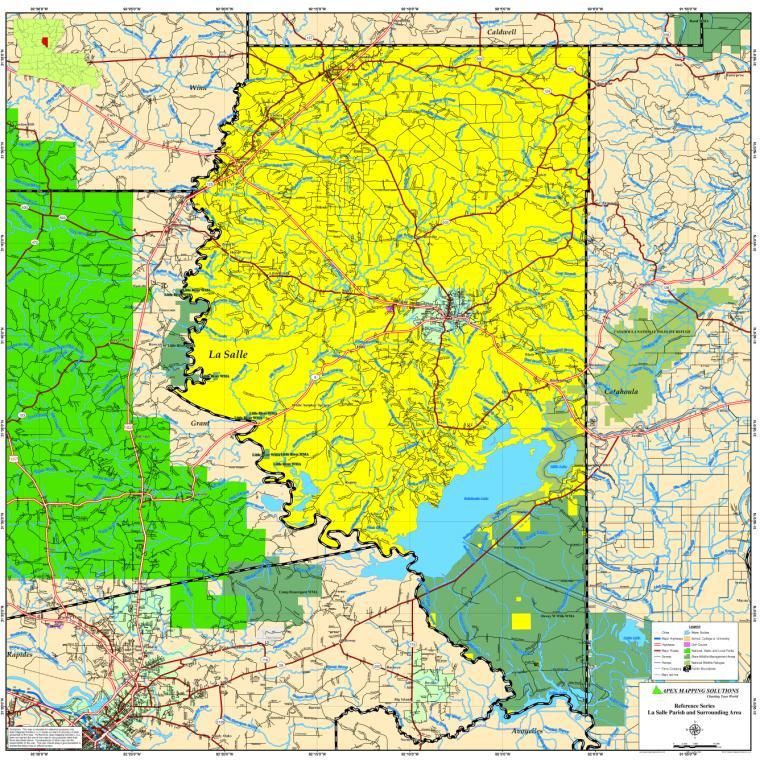 LASALLE PARISH MAP