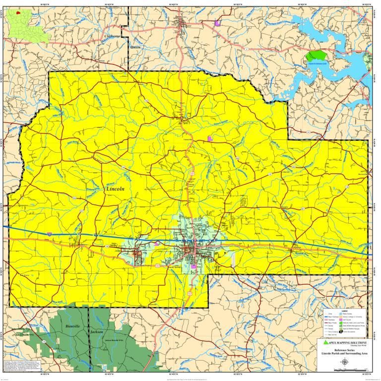 LINCOLN PARISH MAP