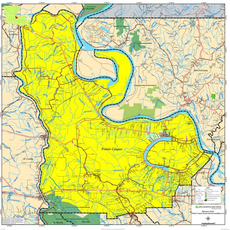 POINTE COUPEE PARISH MAP