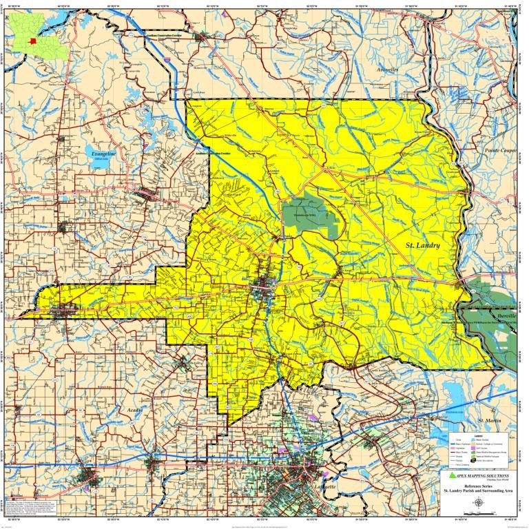 ST. LANDRY PARISH MAP