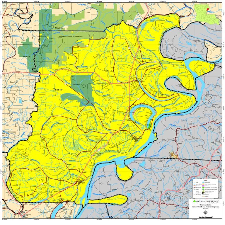 TENSAS PARISH MAP