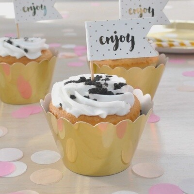GOLD  CUPCAKE WRAPPERS 12