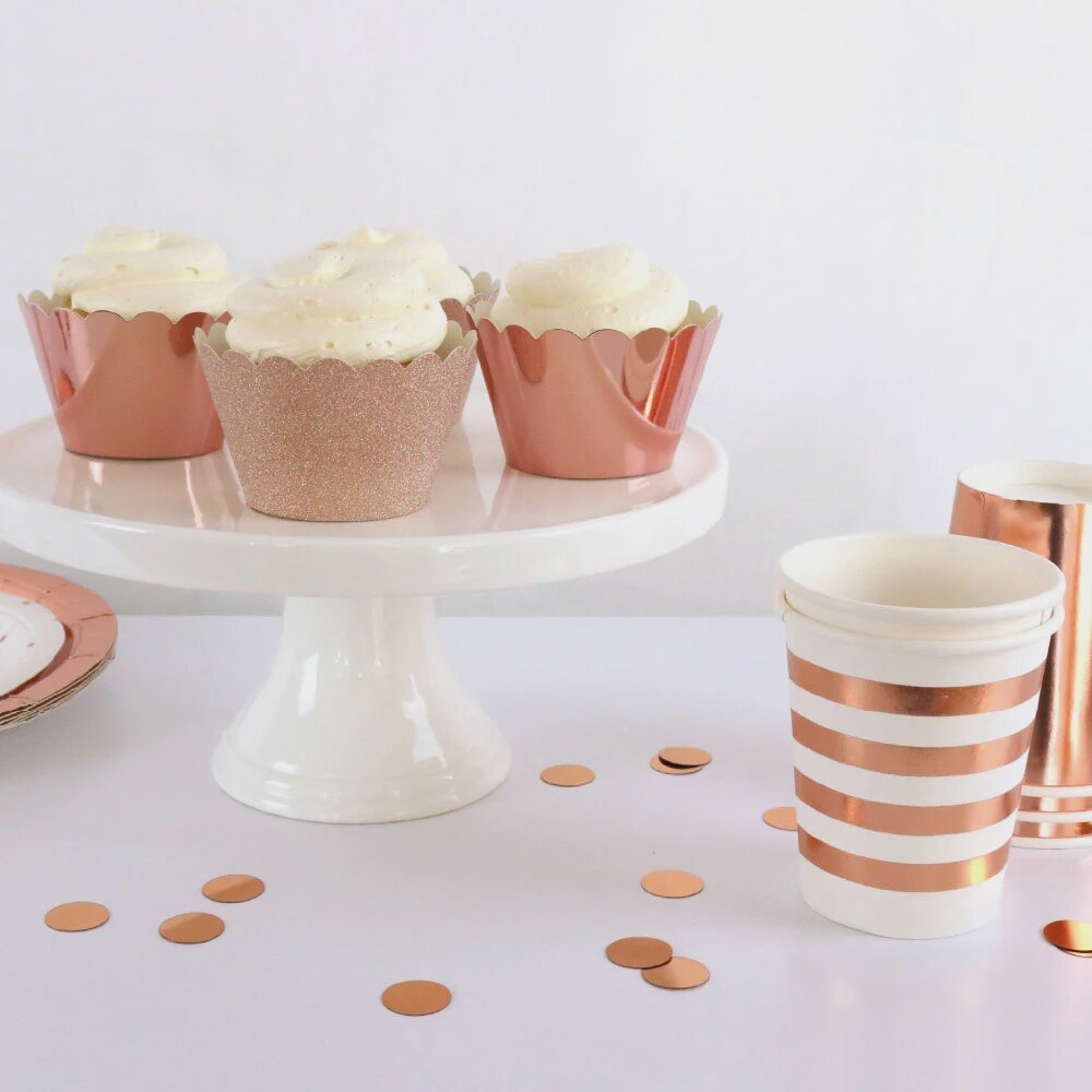 ROSE GOLD CUPCAKE WRAPPERS  12