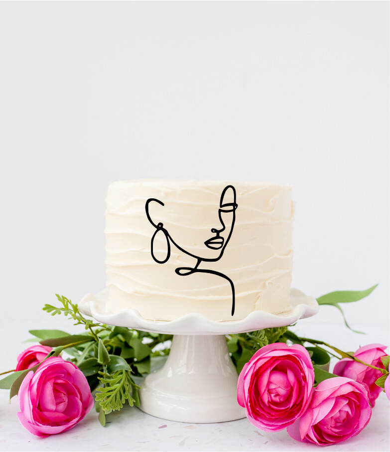 LADY FACE CAKE TOPPER