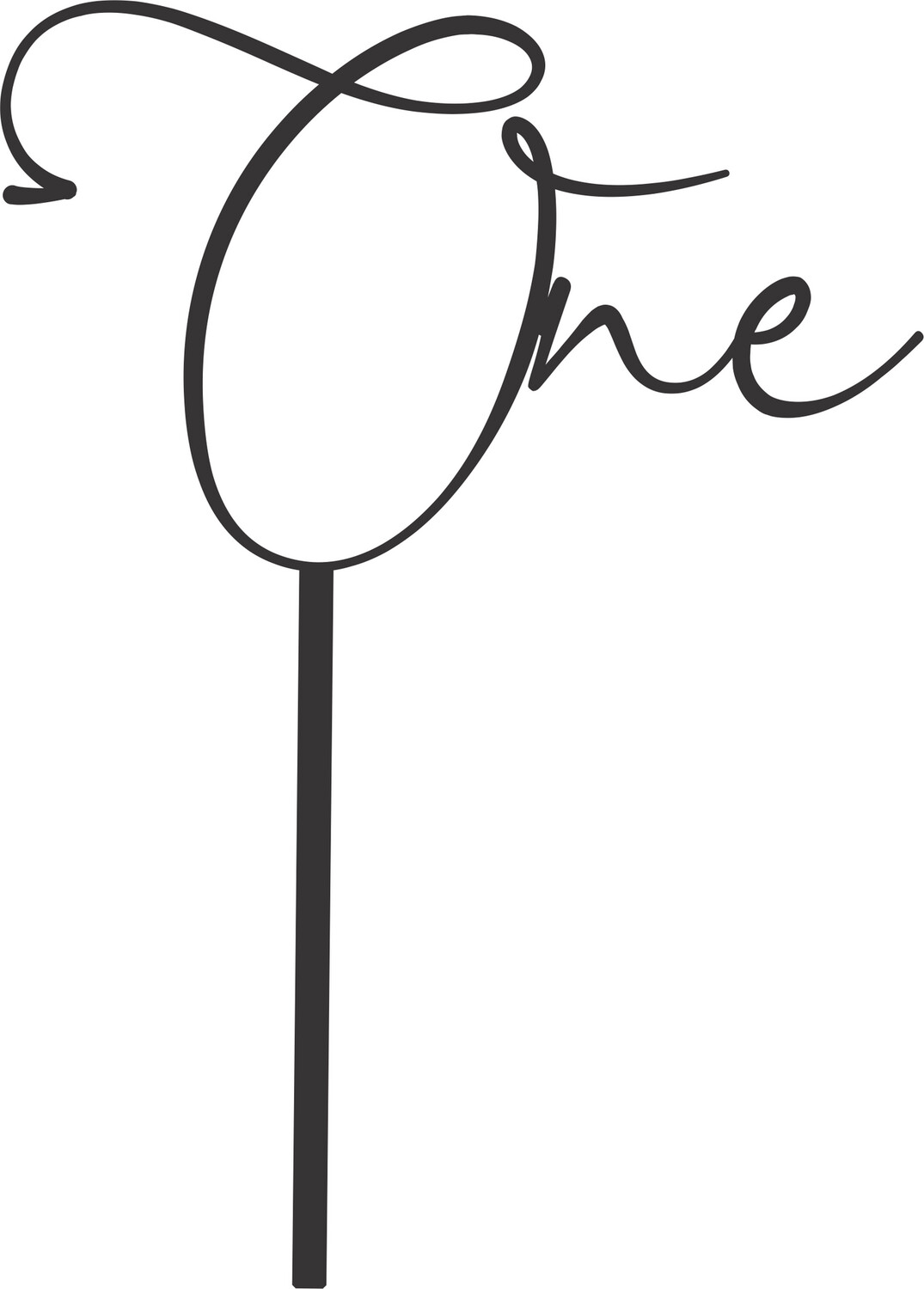ONE IN CURSIVE CAKE TOPPER