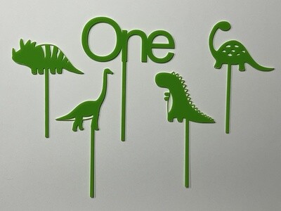 ONE DINOSAUR  CAKE TOPPER SET